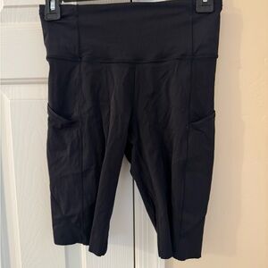 Black High-Waist Women’s Bike Shorts with Side Pockets